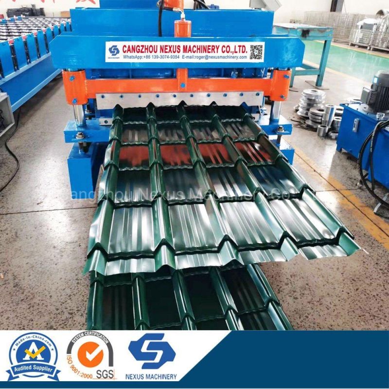 Colorful Steel Q Tile Sheet Roll Forming Machine Metal Step Glazed Roof Tiles Making Machinery