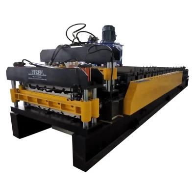 China Factory High Cost Effective Steel Glazed Tile Trapezoidal Tile Roofing Sheet Roll Forming Machine