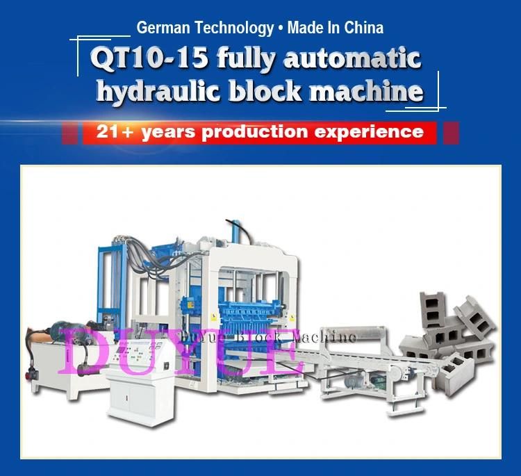 Full Automatic Hydraulic Qt10-15 Concret Block Machine