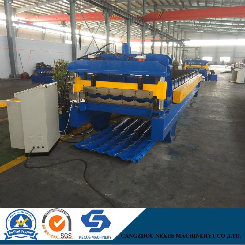 828 Metal Glazed Tile Making Machine Color Steel Roof Panel Sheet Roll Forming Machine