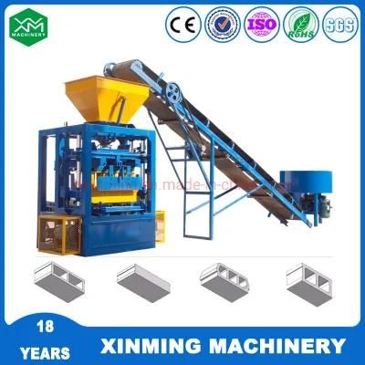 Qt4-24 Best Sale Hollow Solid Paving Block /Brick Making Machine with Vibration Plate for House Building