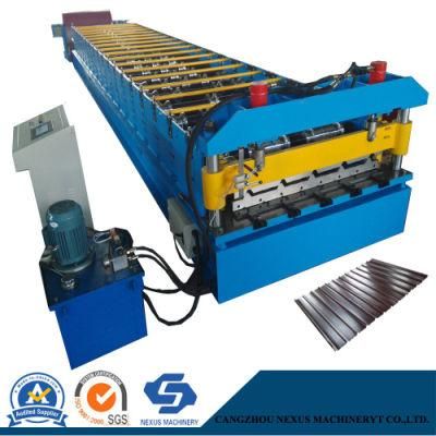 China PPGI Roof Panel Forming Machine with Hydraulic Post Cutting System