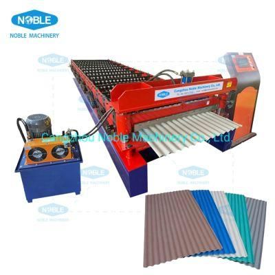 CE Quality Servo Motor High Speed Colored Steel Corrugated Profile Deisgn Roofing Panel Tile Sheet Roll Forming Machine