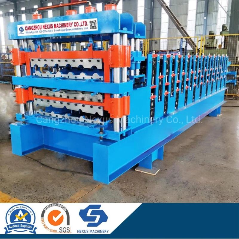 Three Layer Roof Tile Roll Forming Machine Galvanized Steel Double Layer Tiles Sheeting Roll Former