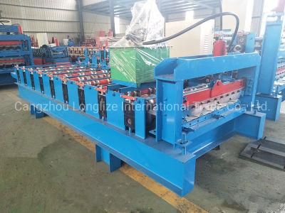 Colored Steel Coil Roof Tile Roll Forming Machine with Solid Shafts