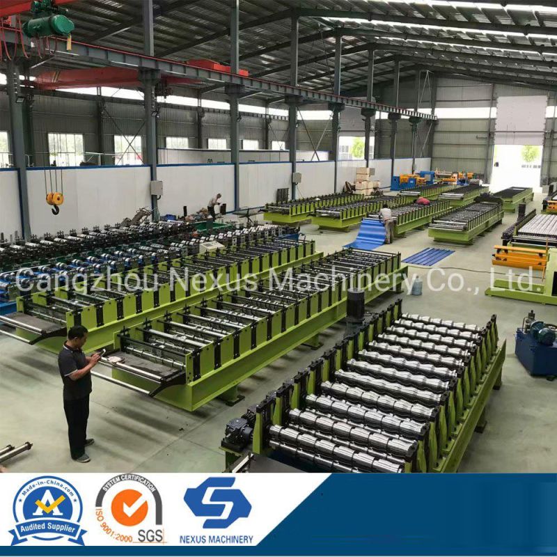 PLC Controlled Automatic Trapezoid Metal Roof Ibr Sheet Roll Forming Machine