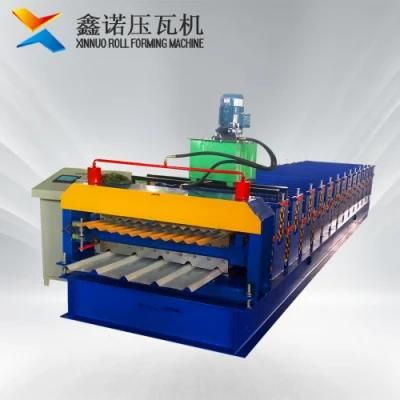 836+836 Galvanized Metal Sheet Trapezoidal and Corrugated Profile House Roofing Panel Roll Forming Machine