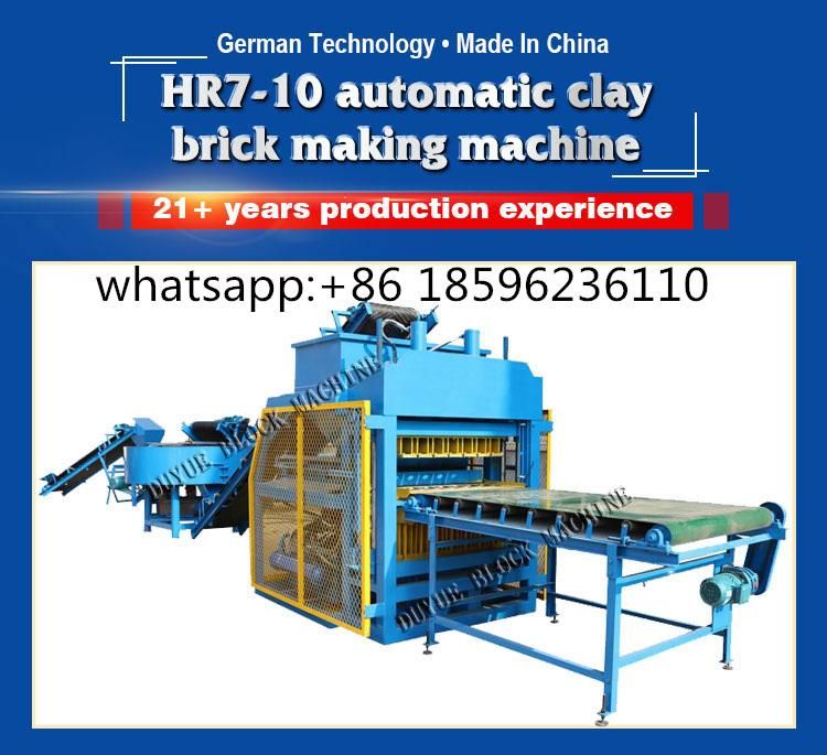 Hr7-10 Fully Automatic Hydraulic Soil Interlocking Brick Machine Clay Brick Moulding Machine