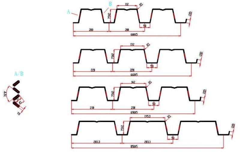 Roll Forming Machine for Yx75-600/660/690/850 Profile
