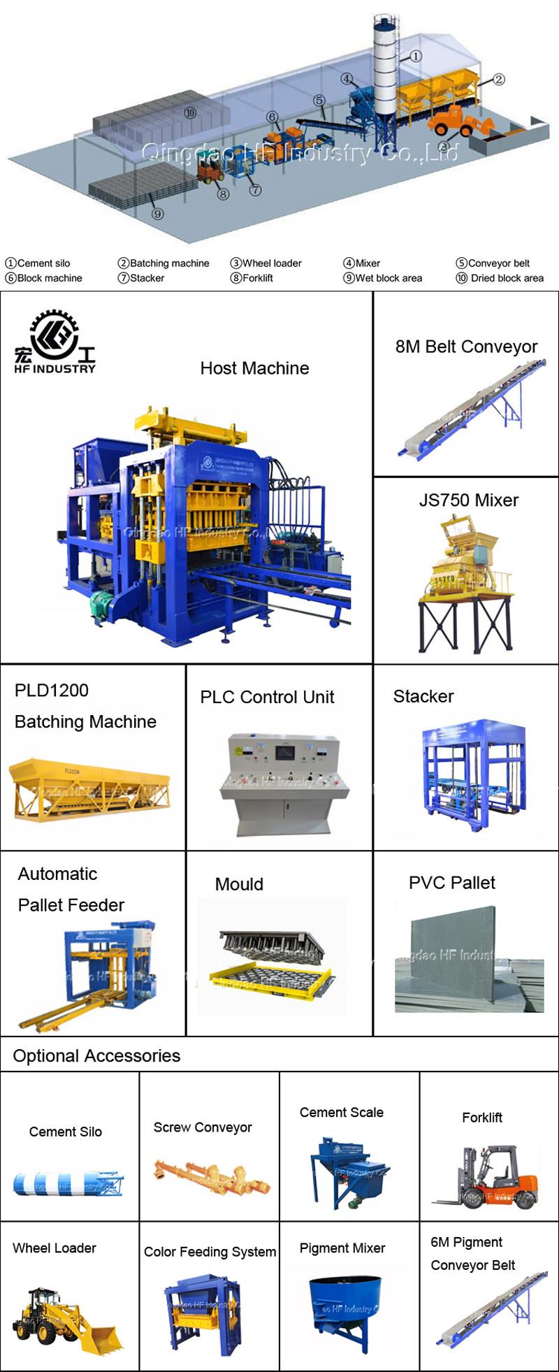 Qt10-15 Hydraulic Automatic Concrete Cement Brick Block Making Machine