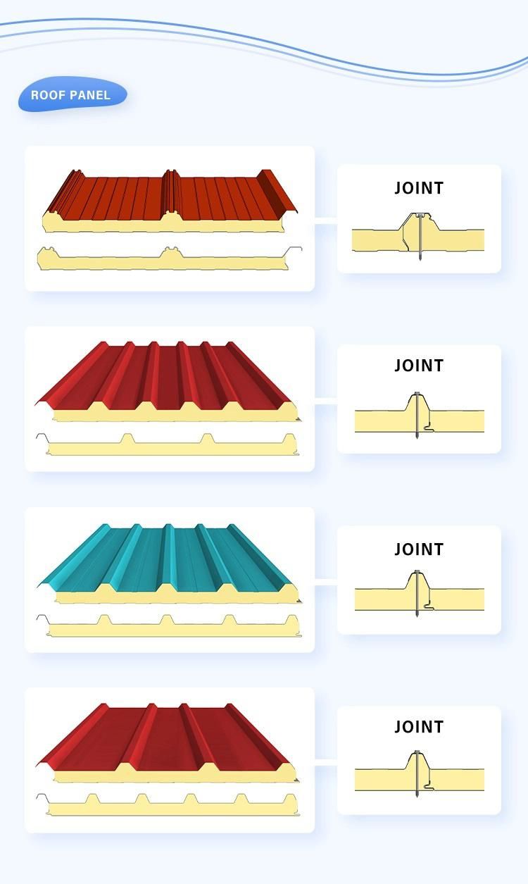 Galvanized Embossed Fire Proof Exterior and Interior 16mm Insulation Metal PU Sandwich Panel EPS Rockwool Sandwich Panel Machine