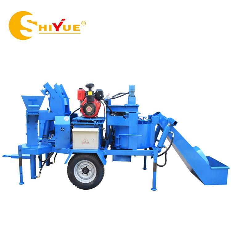 M7mi Twin Hydraulic Diesel Engine Interlock Brick Making Machine for Build House Wall