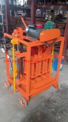 Qmy2-45 Small Manual Movable Egglaying Concrete Hollow Block Brick Making Machine Small Investment Do Business at Home
