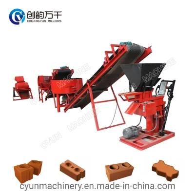Cy2-25 Cheap Semi Automatic Hydraulic Soil Cement Brick Machine with Diesel Engine
