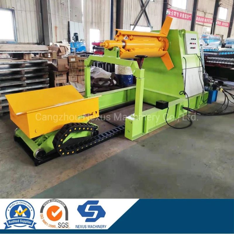 5 Tons Hydraulic Decoiler with Heading Support/Metal Coils Distributor