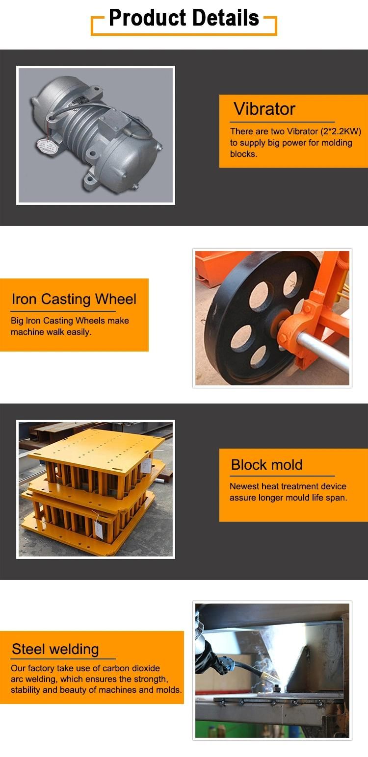 Qmy4-45 Concrete Block Moulding Machine, Low Cost Mobile Cement Block Machine, Hollow Block Maker Machine Manual