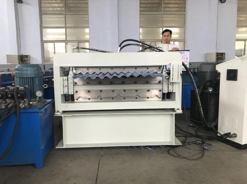 Ibr Glazed Metal Tile Double Layer Roof Panel Roll Forming Machine Roller Forming Machine
