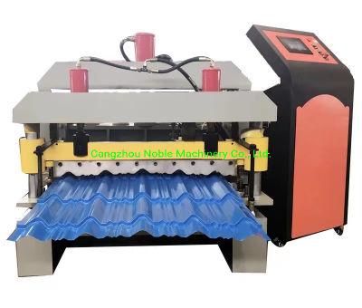 China Factory Lowest Price Steel Glazed Tile Trapezoidal Tile Roofing Sheet Roll Forming Machine