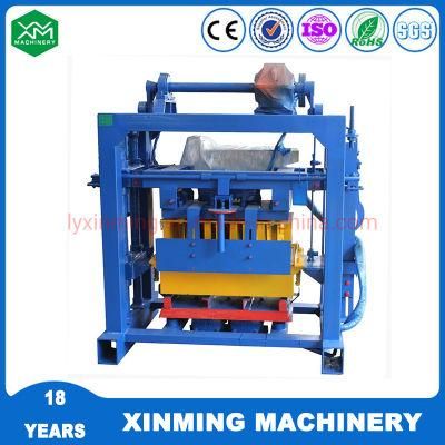Semi-Automatic Qtj4-40 China Manual Concrete Cement Hollow Paver Block Machine in ISO Approved