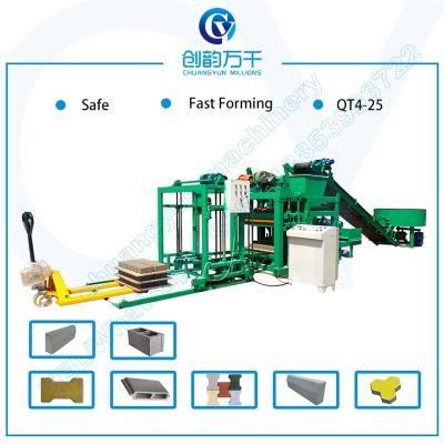 Qtj4-25 Automatic High Output Cement Hollow Wall Block Forming Making Machine