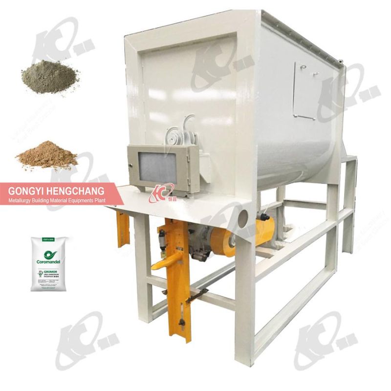 Hengchang Customization 5.5kw Simple Dry Mortar Wall Putty Grinding Mixing Machine Production Line Dry Mortar Mini Lime Powder Chemical Fertilizer Ribbon Mixer