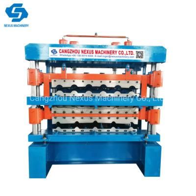 PPGI Color Steel Roof Tile Corrugated Sheet Three Layer Roll Forming Machine