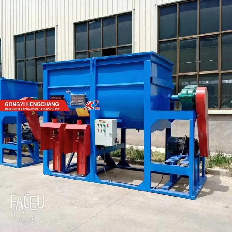 Factory Customization 5.5kw Simple Dry Mortar Wall Putty Grinding Mixing Machine Production Line Dry Mortar Mini Lime Powder Chemical Fertilizer Ribbon Mixer