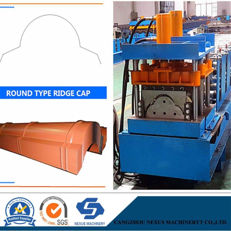 Step Tile Ridge Cap Roll Forming Machine Metal Roofing Equipment 3-10m / Min