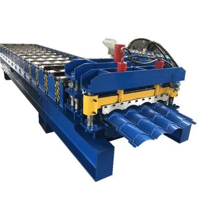 Automatic Glazed Tile Roofing Sheet Roll Forming Machine Metal Glazed Tile Forming Machine