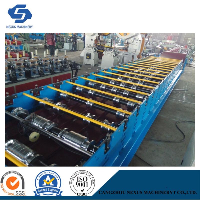 China PPGI Roof Panel Forming Machine with Hydraulic Post Cutting System