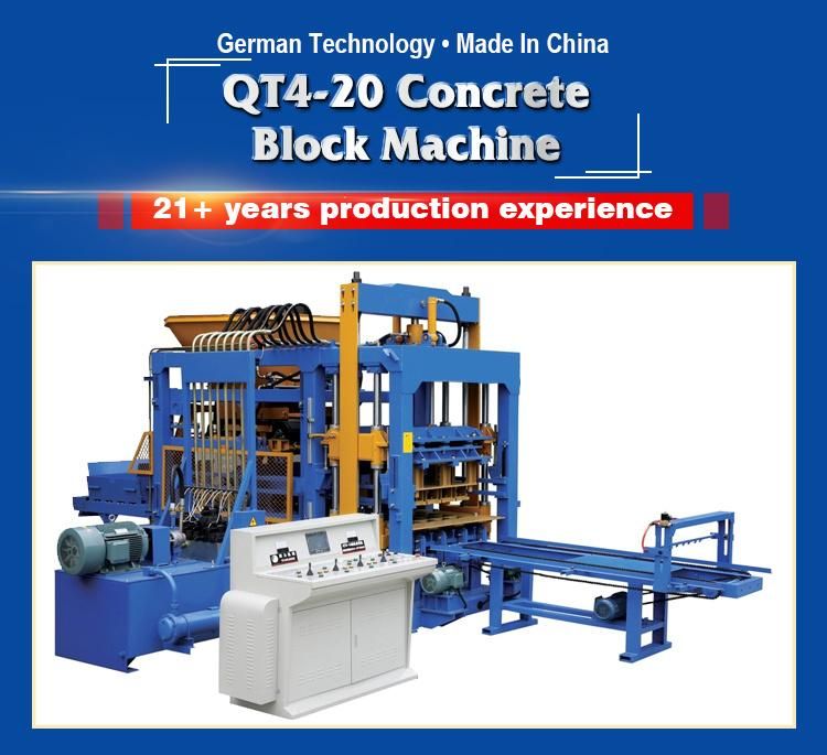 Hydraulic Press Block Machine Qt4-20 Fully Automatic Block Making Machine in Zambia Concrete Block Machine Block Bricks Making Machine