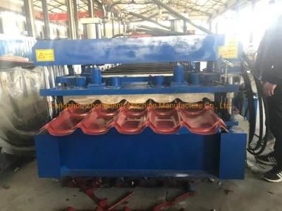 High Quality Low Cost Double Layer Bamboo Glazed Tile Aluminium Roll Forming Machine Making Roofing Panel Machinery