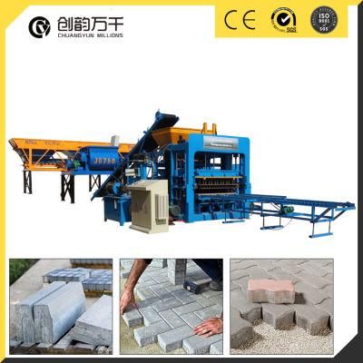 Qt 12-15 Big Output Cement Hollow Block Press Concrete Road Kerbstone Forming Machine