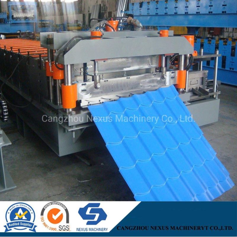 European Customer Order Glazed Tile Sheet/Roof Panel Roll Forming Machine with PLC