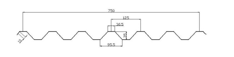 Roll Forming Machine for Yx35-125-750 (V125) Roof Profile