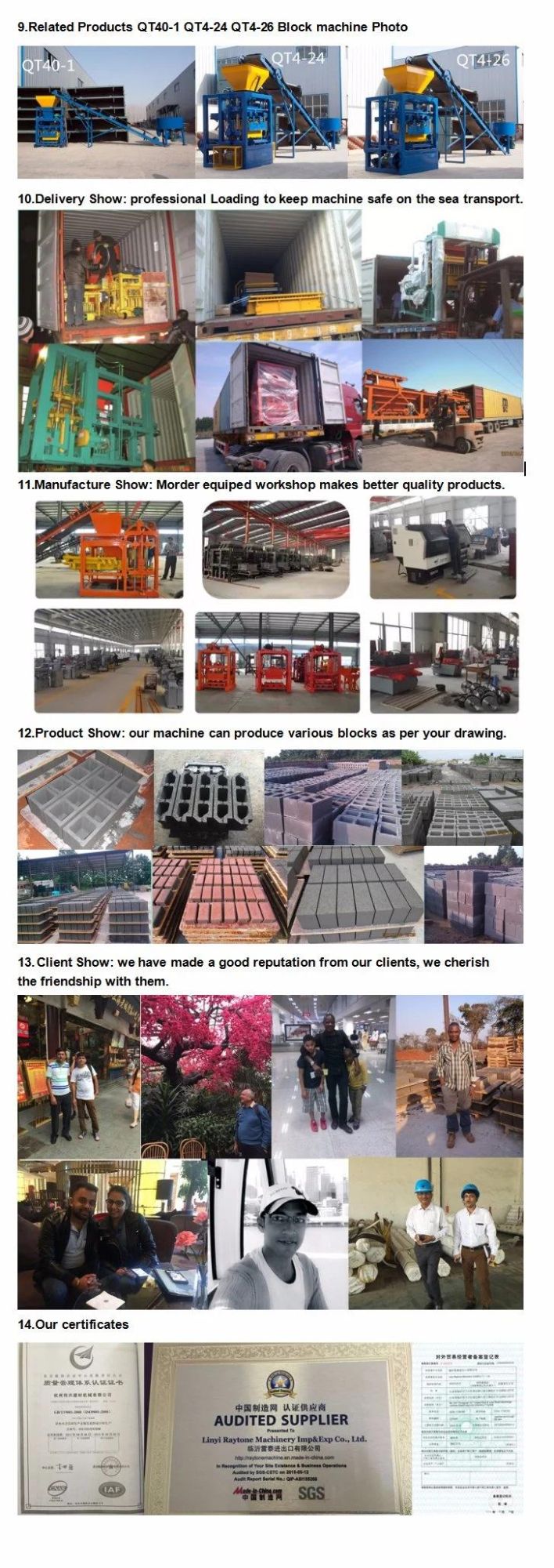 High Quality Brick Machine Qt4-40 Block Making Machine