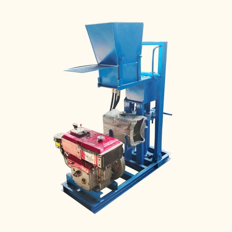 Manual Small Diesel Vibrating Soil Hollow Cement Laying Block Concrete Brick Making Machine