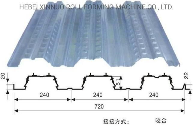 Xinnuo 720 Metal Floor Deck Panel Roll Forming Machine