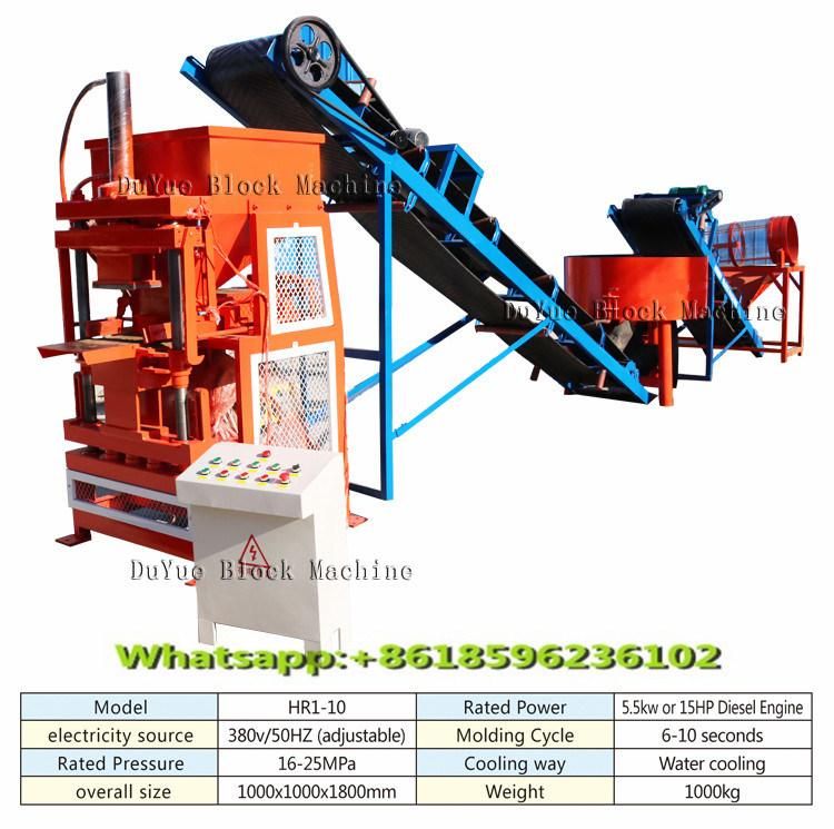 Hr1-10 Soil Interlocking Brick Machine, Clay Brick Making Machine, Automatic Hydraulic Brick Press Machine