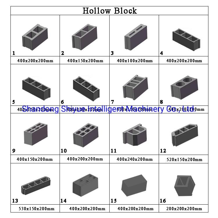 Qmy12-15 Egg Layer Concrete Hollow Brick Making Machine