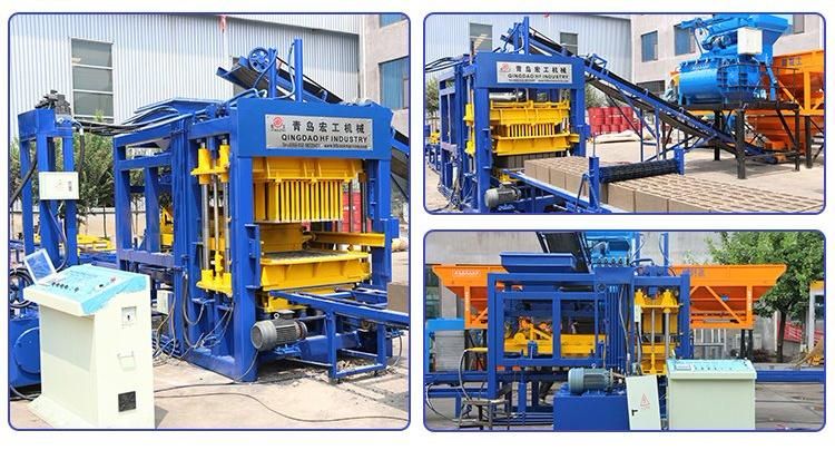Qt8-15 Automatic Hydraulic Concrete Cement Brick Block Making Machine Whole Production Line Factory