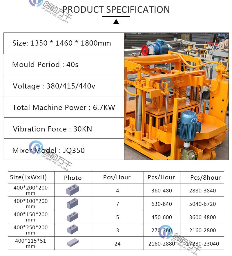 Egg Laying Type Qtm40-3A Concrete Cement Hollow Block Making Machine