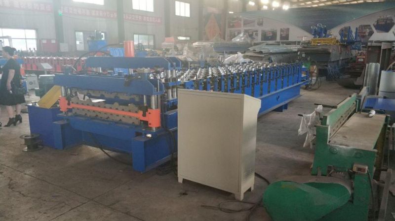 Trapezoid Sheet Glazed Tile Double Deck Roofing Tile Roll Making Machine