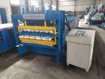 Three Layer Automatic Color Steel Glazed Roof Tile Metal Roll Forming Machine