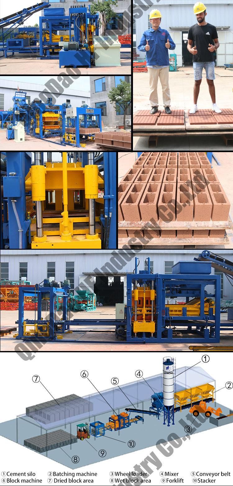 Qt10-15 Block Ice Machine Automatico Automatic Cement Concret Brick Js750q Mixer in Chile