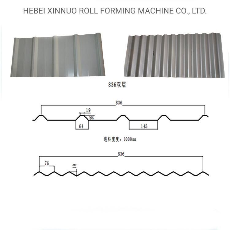 Ibr Color Steel Metal Roofing Sheet Double Layer Roll Forming Machines