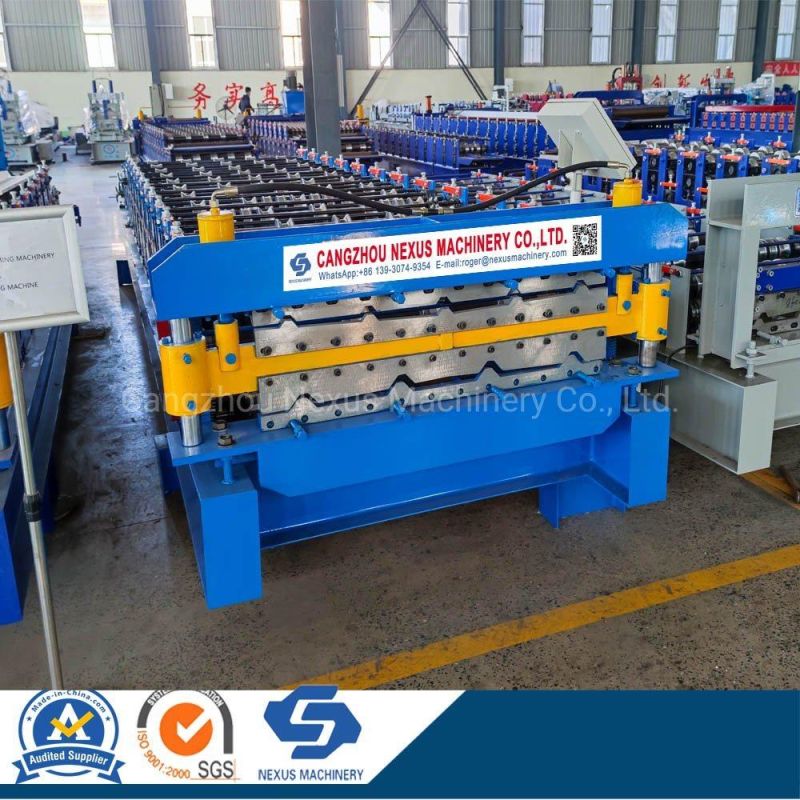 Two Profiles Double Layer Ibr Trapezoidal Iron Roof Sheets Roll Forming Machine