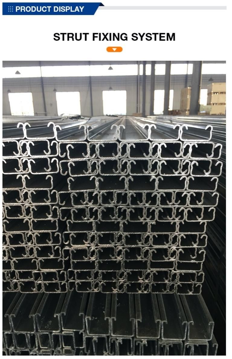 Slotted Steel Solar Panel Rack Strut Channel Roll Formed Profile U Shape Steel Unovo