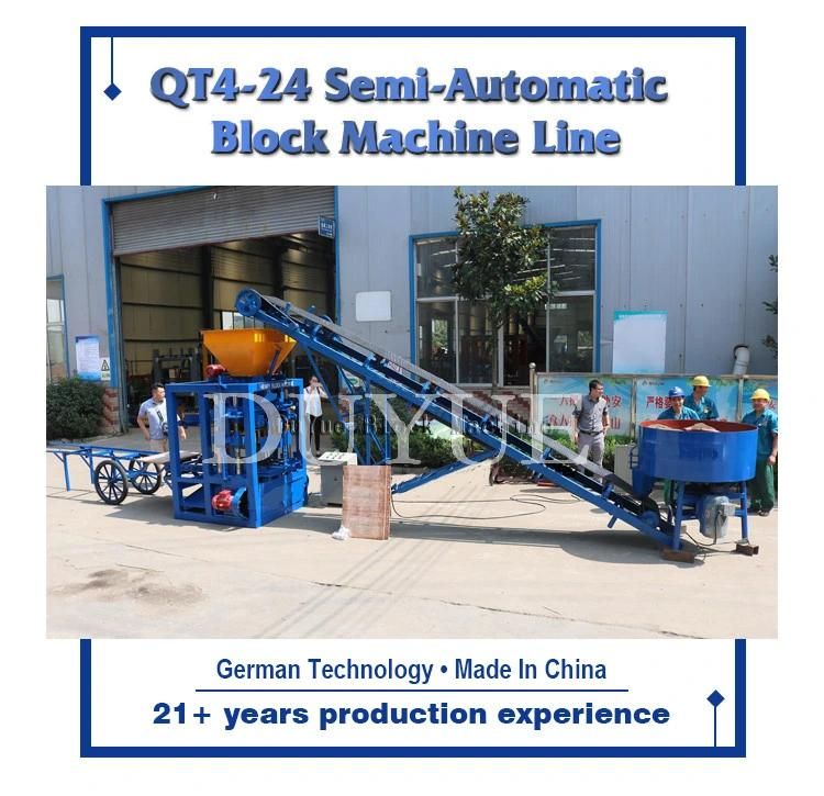 Qt4-24 Construction Block Machine Widely Used Concrete Cement Block Machine, Semi Automatic Block Making Machine