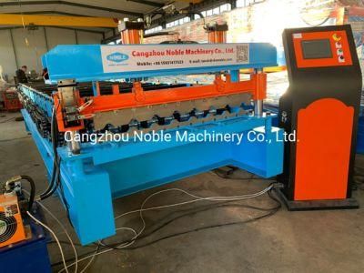 High Speed Galvanized Color Steel Roofing Panel Sheet Electric Shear Trapezoidal Profile Tile Making Cold Roll Forming Machine Production Line